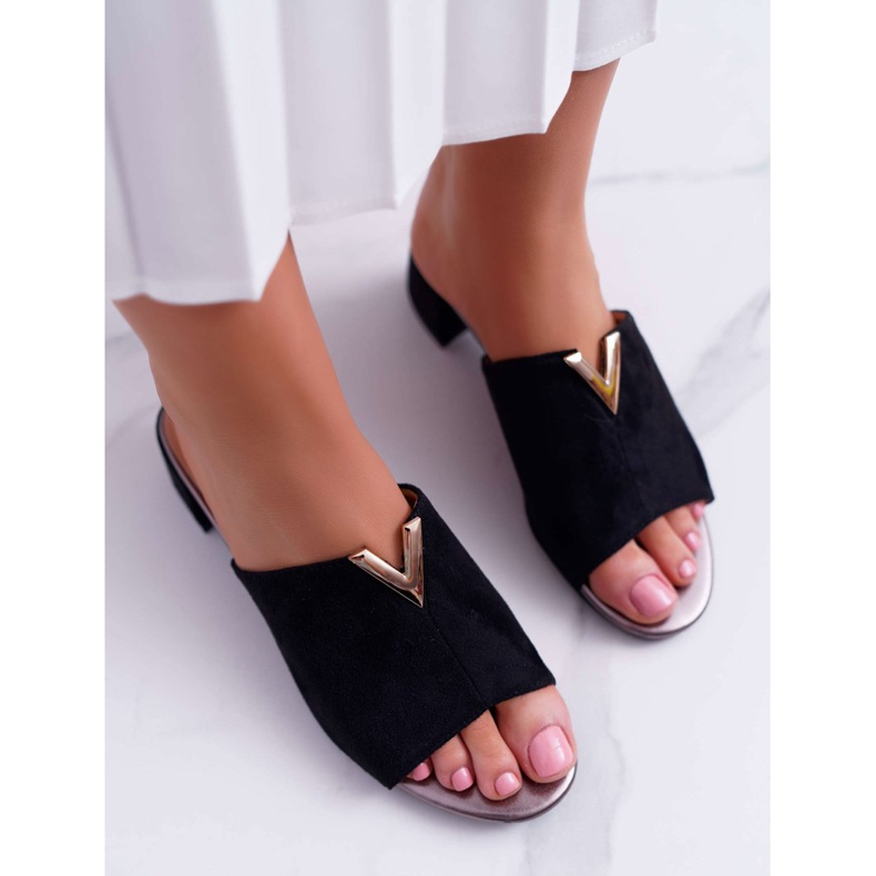 Vinceza Pantuflas clásicas y elegantes para mujer en bloque Demea negro 2