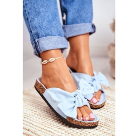 BUGO Zapatillas de mujer azules en el lazo de corcho Wendy 1