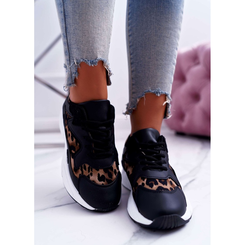 FRJ Zapatos Deportivos Mujer Leopardo Negro Mezeno 2