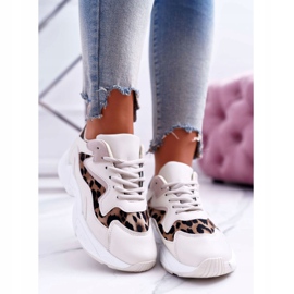 FJ1 Zapatillas Deportivas Mujer Beige Leopardo Mezeno blanco marrón 2