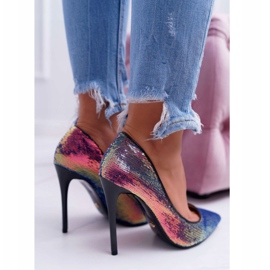 PS1 Stilettos de mujer iridiscentes con lentejuelas CrazyStuff negro 5