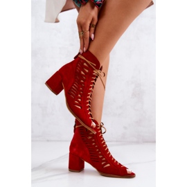 Mujer Ante Piel Maciejka Red 04040-08 rojo 4
