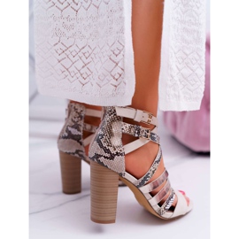 FRERY De Mujer Sandalias De Tacón Alto Elegante Con Tirantes Beige Villey 4
