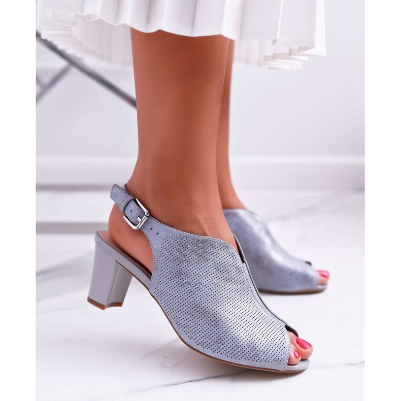 Sandalias de Mujer en Tacón Alto Sergio Leone SK800 Gris Fanfara 1