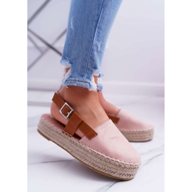 NFR Alpargatas de ante para mujer en la plataforma Pink Parteno rosado 1