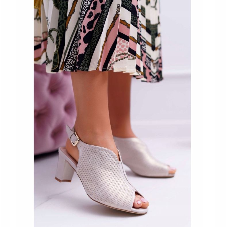 Sandalias de Mujer en Tacón Alto Sergio Leone SK800 Beige Fanfara 1