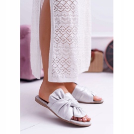 EVE Pantuflas de mujer con lazo de asiento gris 1