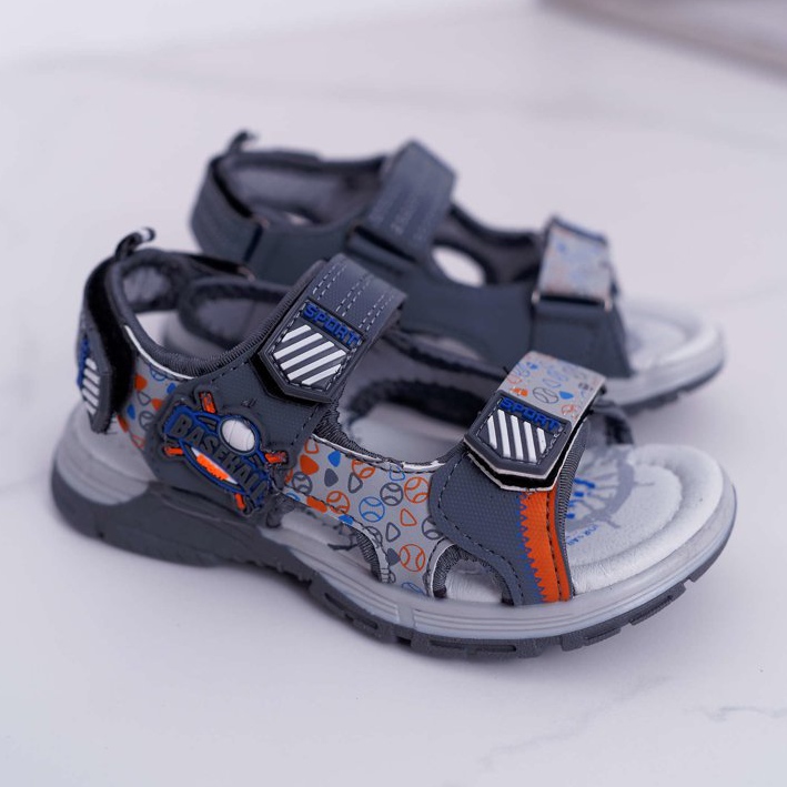 FRROCK Sandalias Infantil Niño Niño Con Velcro Gris Reksio 2