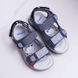 FRROCK Sandalias Infantil Niño Niño Con Velcro Gris Reksio 3