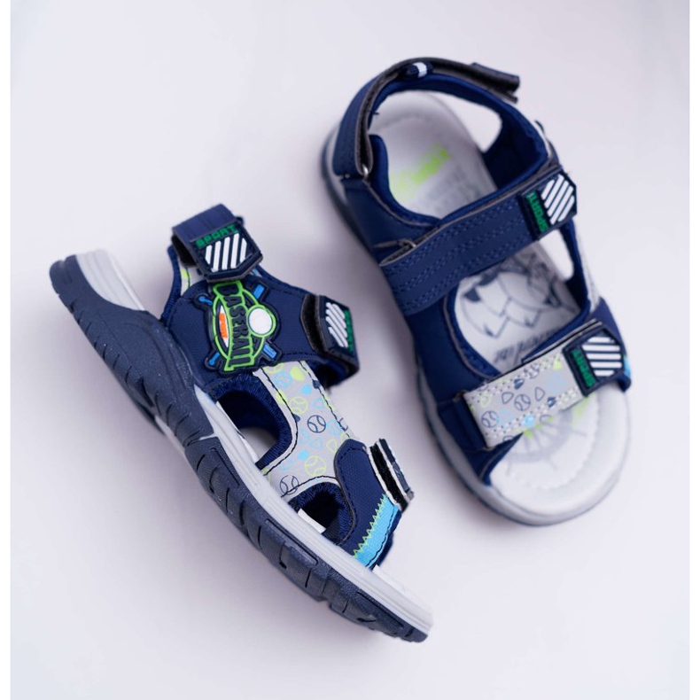 FRROCK Sandalias Infantil Niño Niño Con Velcro Azul Marino Reksio 2