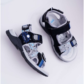 FRROCK Sandalias Infantil Niño Niño Con Velcro Negro Reksio 2