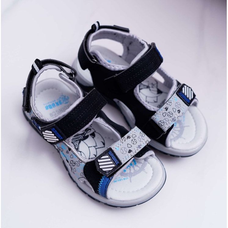 FRROCK Sandalias Infantil Niño Niño Con Velcro Negro Reksio 1