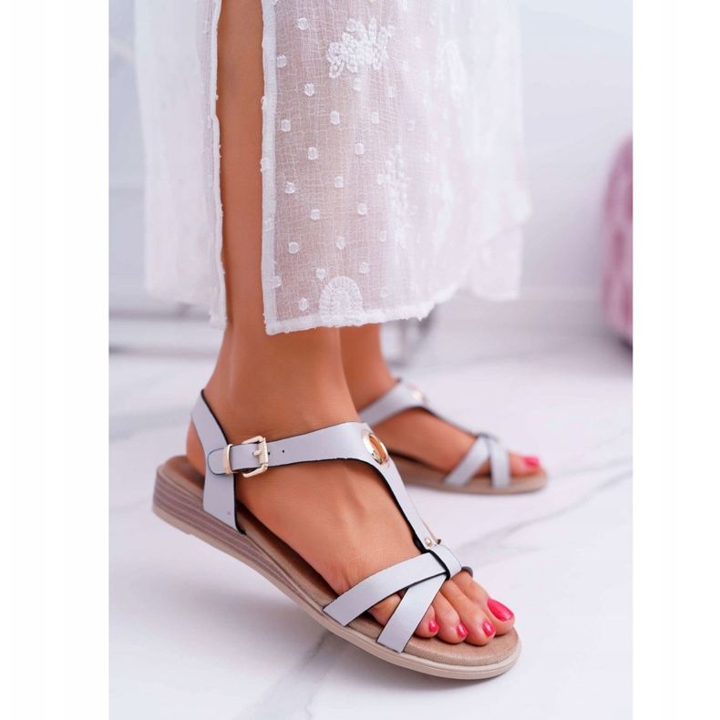 Sandalias Mujer Planas Gris S.Barski Brimnes 1