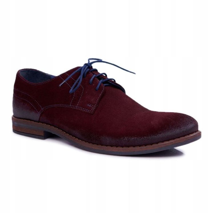 Zapatos Brogues Hombre Casual Cuero Nikopol Borgoña Lajos rojo 1