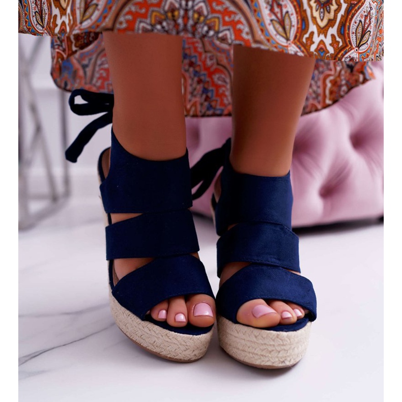 BUGO Sandalias de mujer con cuña Yenga Wedge azul marino 2 BUGO Sandalias de mujer con cuña Yenga Wedge azul marino 2