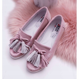 EVE Mocasines de mujer, ante con flecos, batista rosa rosado 6