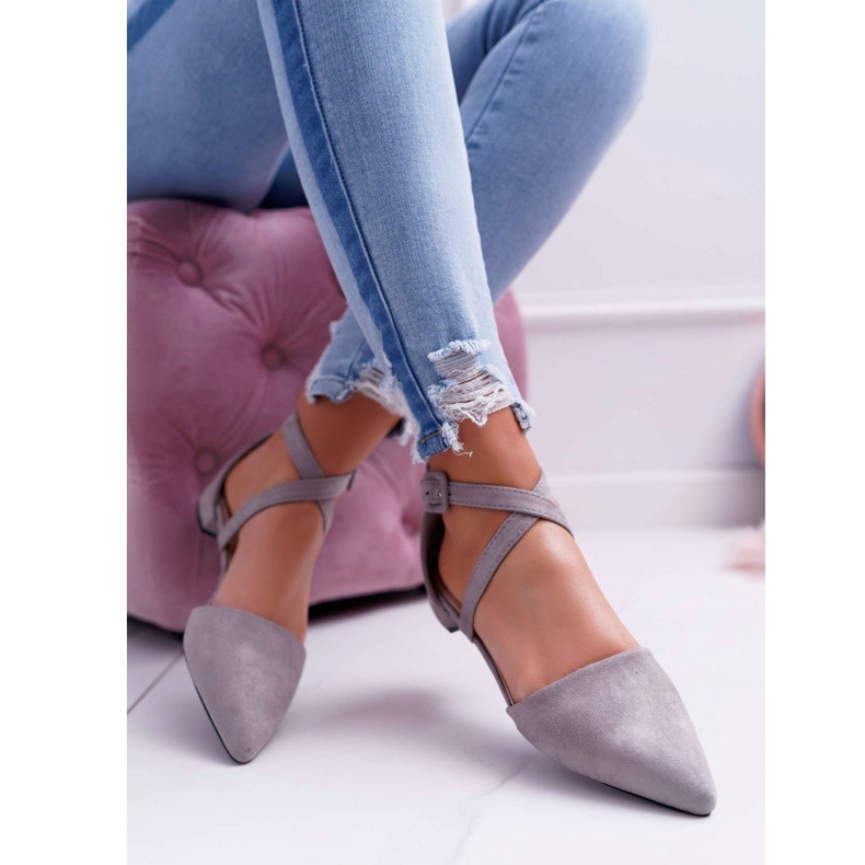 PS1 Bailarinas de ante gris para mujer en Spitz Medena 2