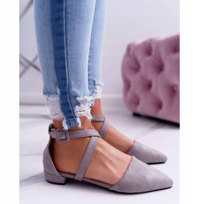 PS1 Bailarinas de ante gris para mujer en Spitz Medena 1