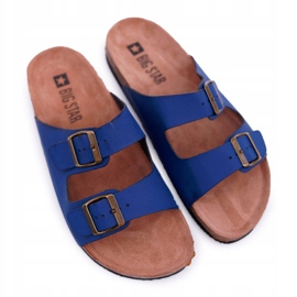Pantuflas De Hombre Con Hebillas Big Star Azul Marino DD174604 3
