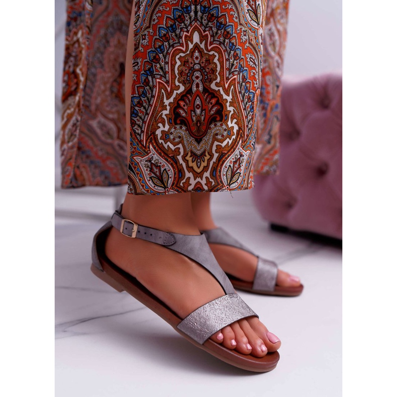 Sandalias Mujer Planas Sergio Leone SK020 Gris Magra 1