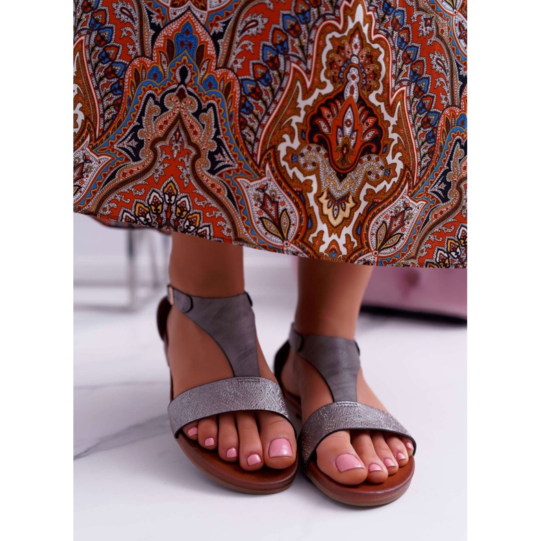 Sandalias Mujer Planas Sergio Leone SK020 Gris Magra 2