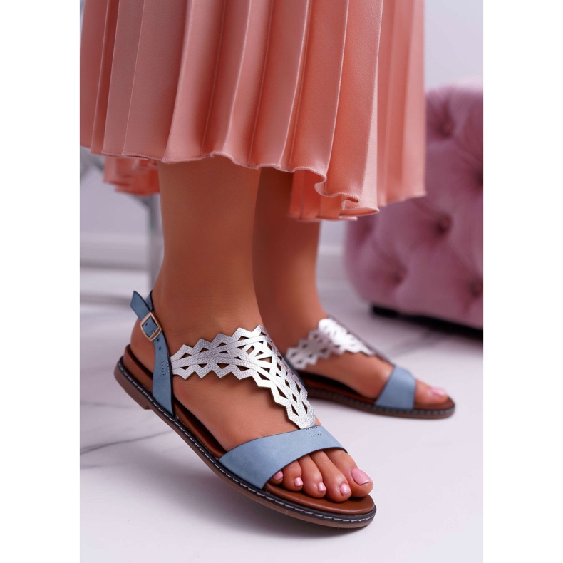 Sandalias Mujer Planas Sergio Leone SK011 Azul Lirielle 1