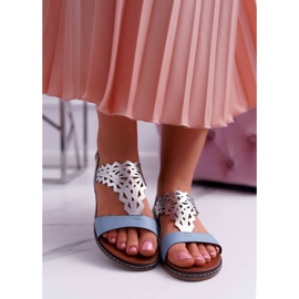 Sandalias Mujer Planas Sergio Leone SK011 Azul Lirielle 2