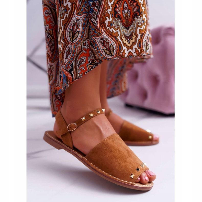 Sandalias Mujer Lu Boo Suede Camel Silena marrón 1