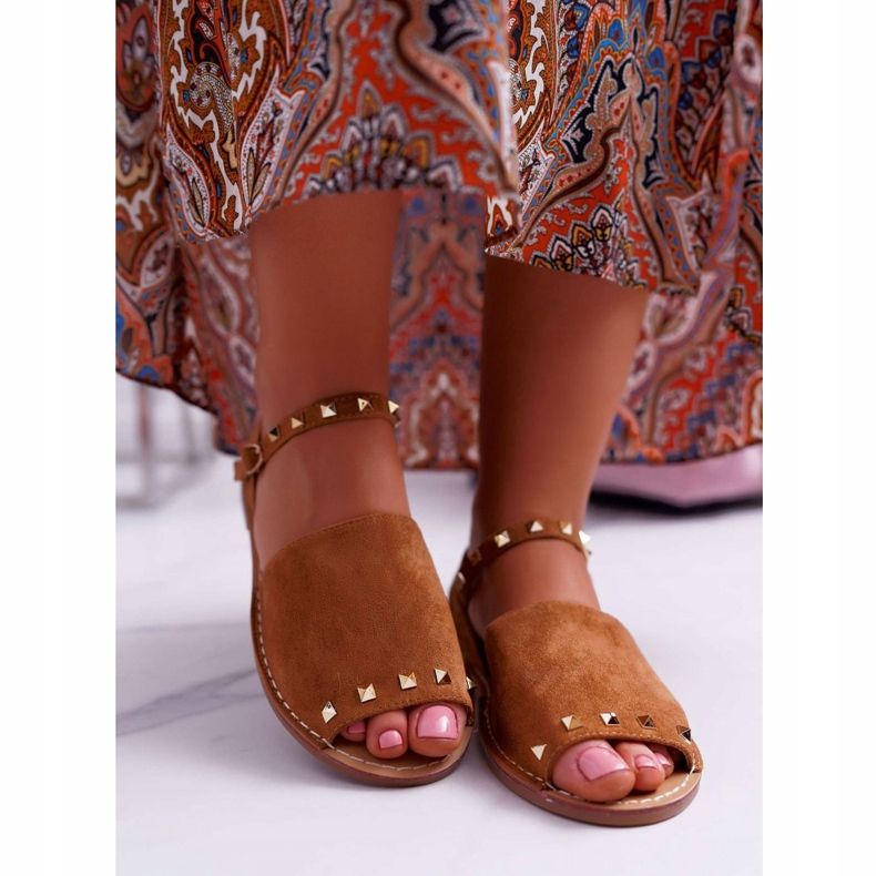 Sandalias Mujer Lu Boo Suede Camel Silena marrón 2