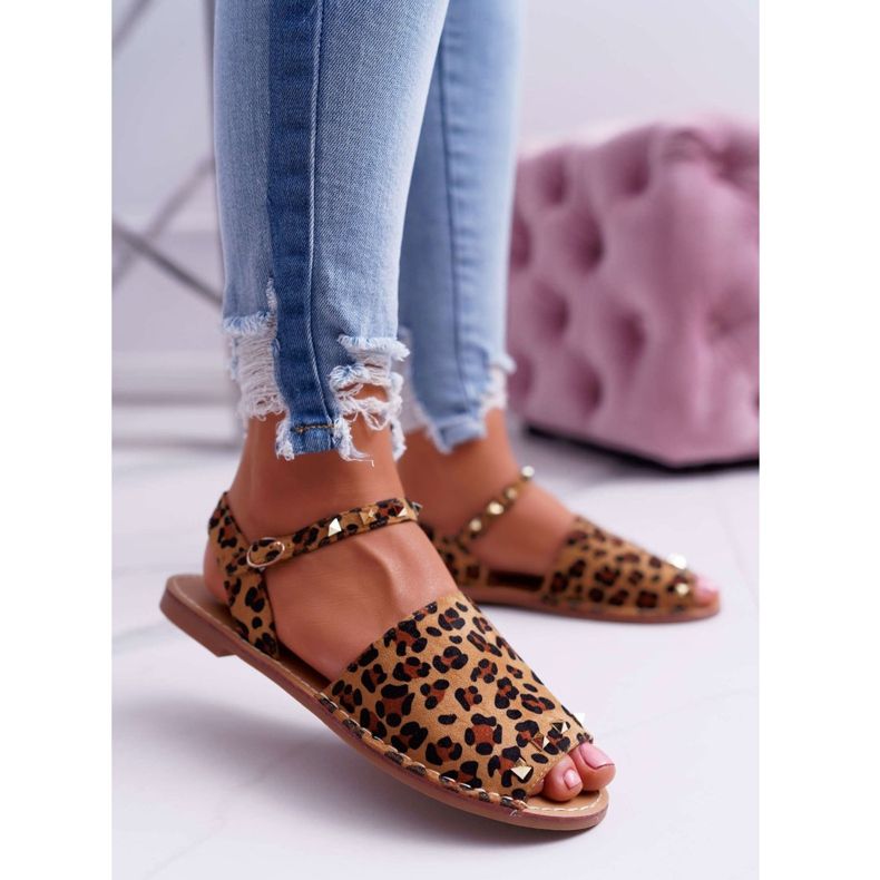 Sandalias Mujer Lu Boo Suede Leopard Silena marrón 1