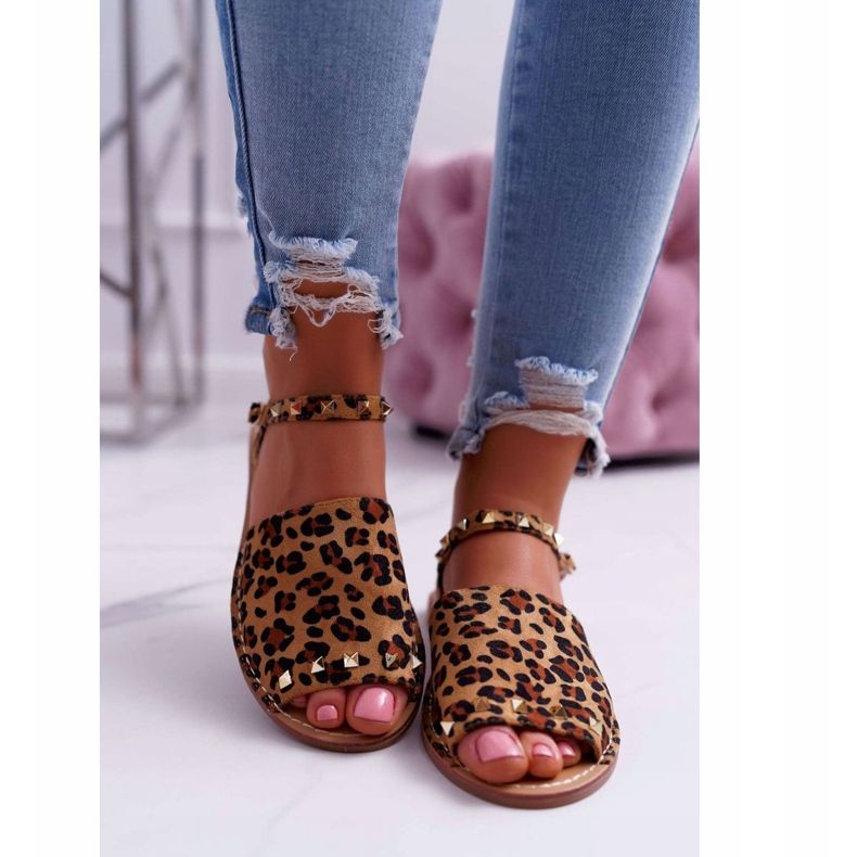 Sandalias Mujer Lu Boo Suede Leopard Silena marrón 2