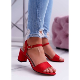 EVE Sandalias Mujer Ante Rojo Galisa 1