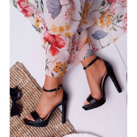 Moow Sandalias de Mujer en Tacón Alto Negro Plataforma Ellania 4