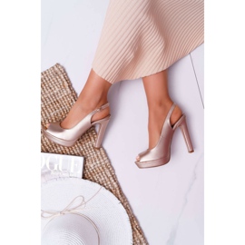 Moow Sandalias De Mujer Con Tacón Alto Champagne Lorajn amarillo 4
