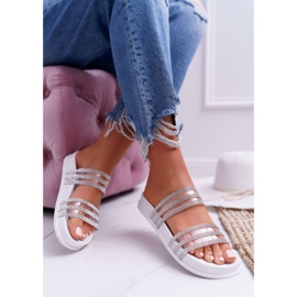 Moow Pantuflas de Mujer con Circonita Blanca Larena blanco 4