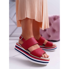 Moow Sandalias de mujer en la plataforma roja Aurera rojo 1