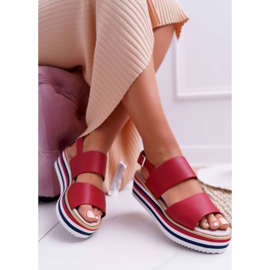 Moow Sandalias de mujer en la plataforma roja Aurera rojo 5