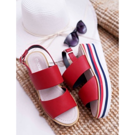 Moow Sandalias de mujer en la plataforma roja Aurera rojo 7