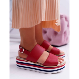 Moow Sandalias de mujer en la plataforma roja Aurera rojo 4