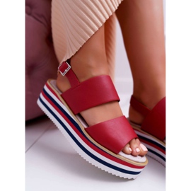Moow Sandalias de mujer en la plataforma roja Aurera rojo 6