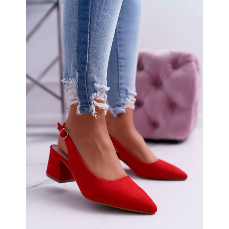Zapatos de tacón con tacón en rojo Spitz para mujer 1