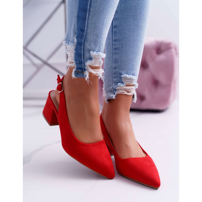 Zapatos de tacón con tacón en rojo Spitz para mujer 2