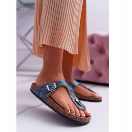 EVE Pantuflas de Mujer Chanclas Azul Marino Baisan 2