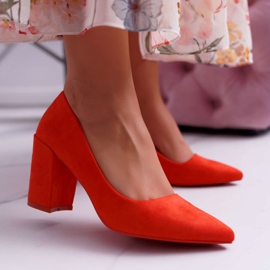 SEA Zapatos De Salón Con Tacón De Mujer Ante Naranja Neshka 1