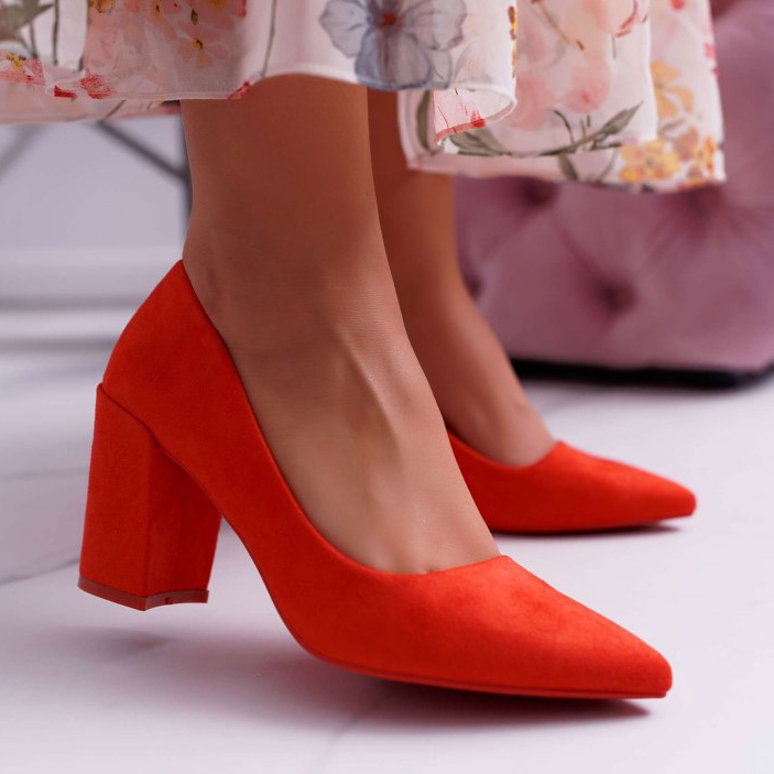 SEA Zapatos De Salón Con Tacón De Mujer Ante Naranja Neshka 1