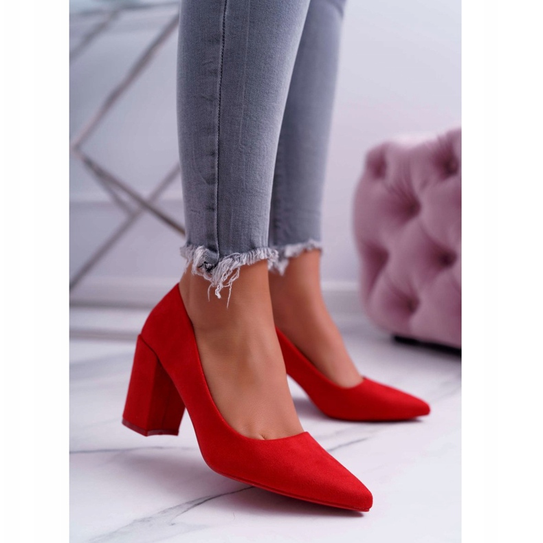 PS1 Zapatos De Salón Con Tacón De Mujer Ante Rojo Neshka 1