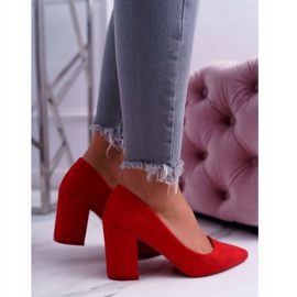 PS1 Zapatos De Salón Con Tacón De Mujer Ante Rojo Neshka 4