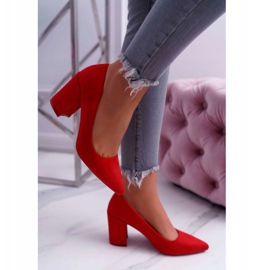 PS1 Zapatos De Salón Con Tacón De Mujer Ante Rojo Neshka 3