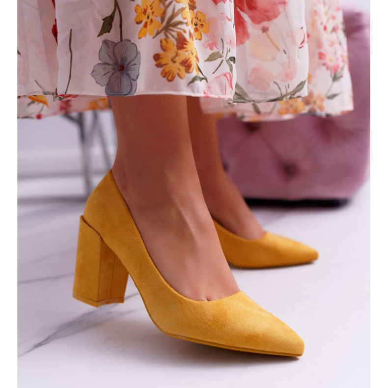 PS1 Zapatos De Salón Con Tacón De Mujer Ante Amarillo Neshka 1