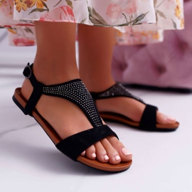 EVE Sandalias Mujer Planas Negras Sorsano negro 2
